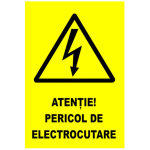 Autocolant 50x50mm pericol de electrocutare