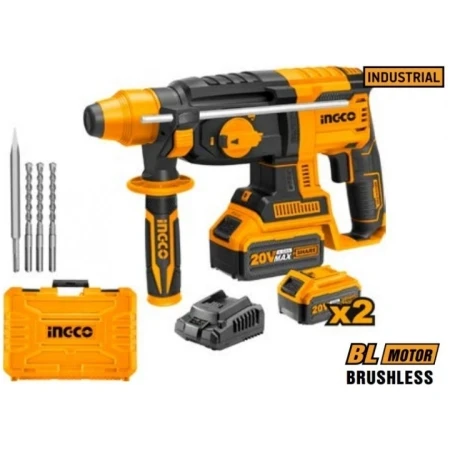CIOCAN ROTOPERCUTOR SDS+2.0J CU ACUM.BLmotor 20V/2*4A INGCO
