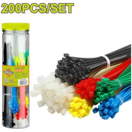 CURELUSA DE STRANGERE PLASTIC 2,5x100MM 200BUC MULTICOLOR DYLLU
