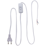 Fir electric cu fisa si intrerupator alb 2X0.75M/1.5M Enext