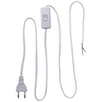 Fir electric cu fisa si intrerupator alb 2X0.75M/1.5M Enext