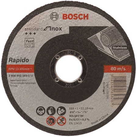 115X1.0MM disc de tăiere metal Bosch