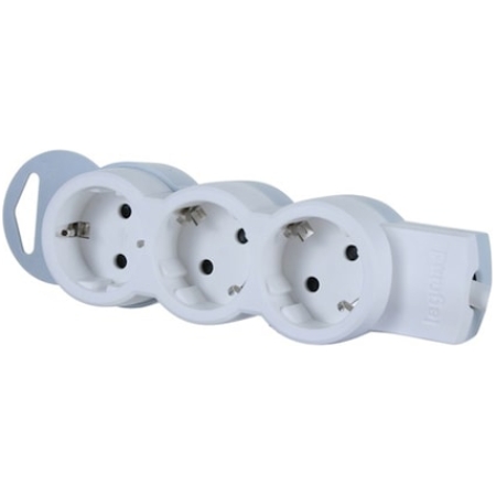 Bloc cu 2 prize cu împământare alb Depa