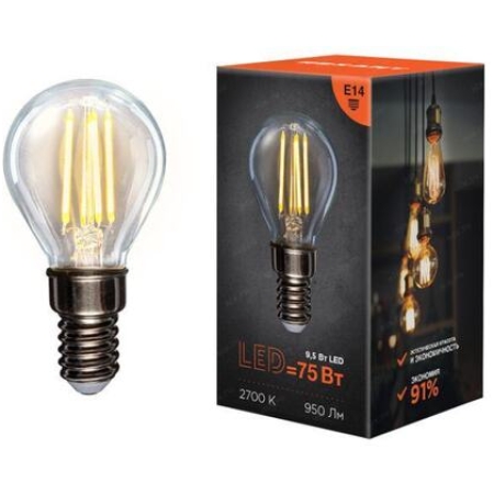 Bec LED cu filament 9,5W 4000K E14 GL45 Rexant