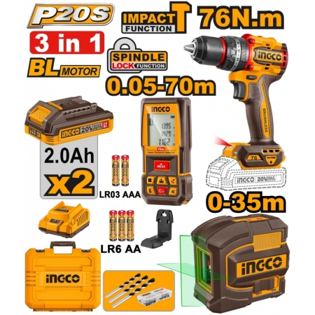 MASINA DE INSURUBAT SI GAURIT+NIVELA LASER PE ACUMULATOR INGCO