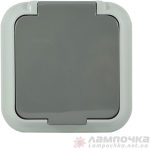 Priză cu capac cu împământare gri/Neagră aparentă 16A IP54 220V Timex