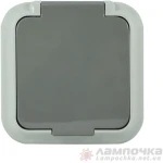 Priză cu capac cu împământare gri/Neagră aparentă 16A IP54 220V Timex