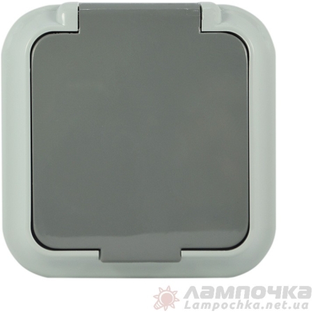 Priză cu capac cu împământare gri/Neagră aparentă 16A IP54 220V Timex