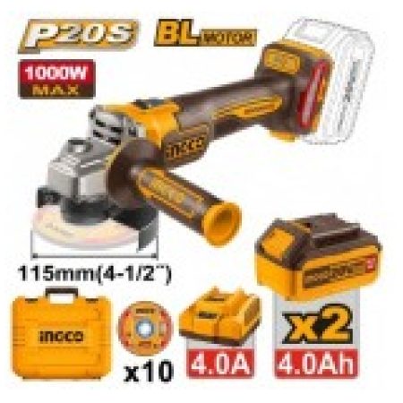 POLIZOR UNGHIULAR 115MM CU ACUM 2X4.0AH 1000W INDUSTRIAL INGCO
