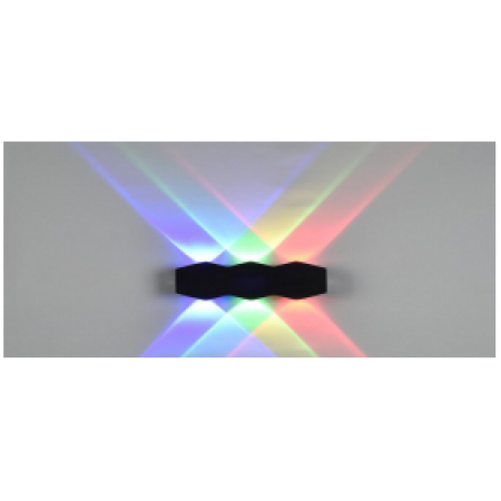 Felinar de fațadă 6W RGB negru de exterior 160X35X80MM 220V metal IP65 LUMINA LED