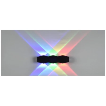 Фасадный фонарь 6В РГБ черный уличный 160X35X80MM 220V металл ИП65 LUMINA LED