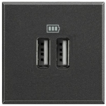 Priză dublă cu USB neagră incorporabilă 220V rita Mutlusan