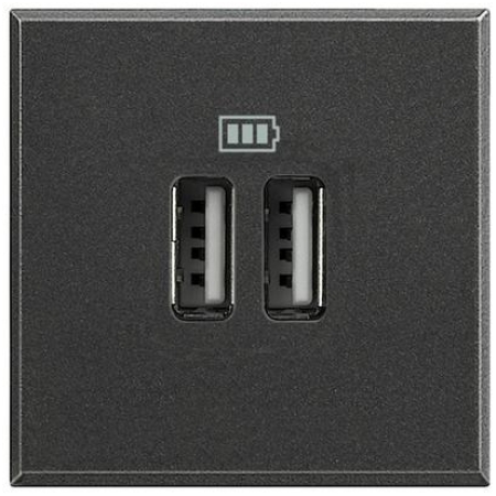 Priză dublă cu USB neagră incorporabilă 220V rita Mutlusan
