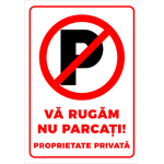 Autocolant 210*296 parcare privată