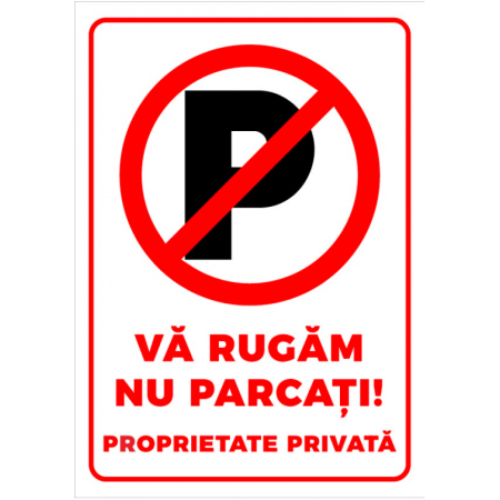 Autocolant 210*296 parcare privată