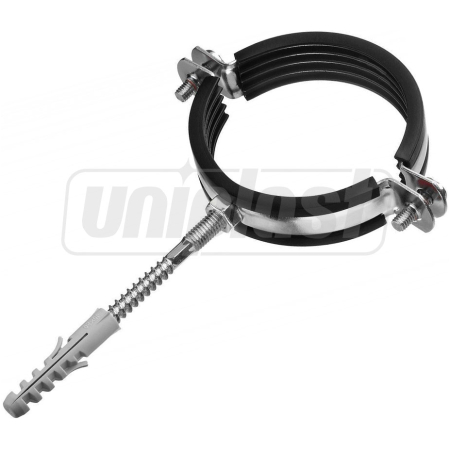 COLIER DE OTEL 26-30 3/4 M8 CU CAUCIUC