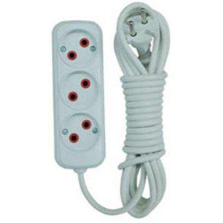 Удлинитель с 3 розетками белый 10m 220V 10A 2х0,75mm² 220V Horoz