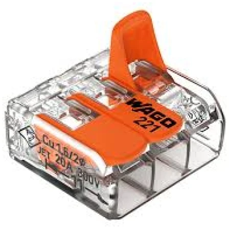 CONECTOR PENTRU 3 CONDUCTORI UNIFILARI WAGO