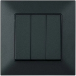 Întrerupător triplu aparent negru 10A IP22 220V NE-AD
