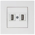 Priză dublă cu USB albă incorporabilă IP20 220V rita Mutlusan