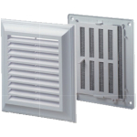 Вентиляционная решетка с сеткой белый пластик 140 x 140 mm Ventika