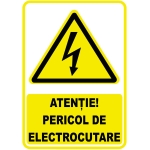Autocolant 148x210mm pericol de electrocutare