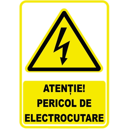 Autocolant 148x210mm pericol de electrocutare