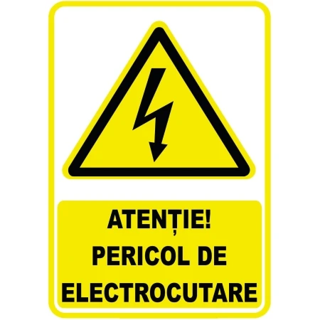 Autocolant 148x210mm pericol de electrocutare