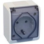 Priză cu capac cu împământare albă aparentă 16A IP44 220V Elmos