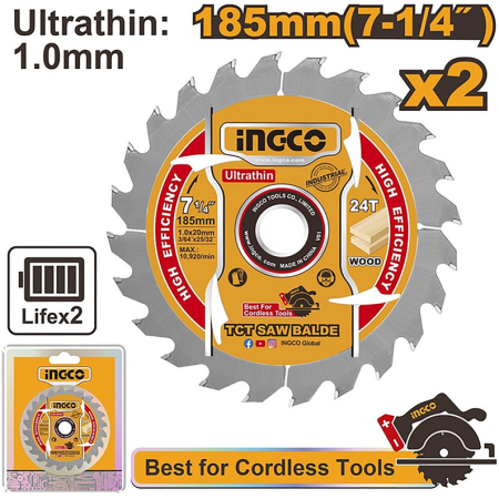 SET DISC D185mm 24T 2BUC. INGCO