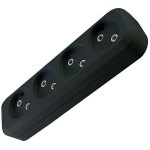 Блок с 4 розетками черный 10A TDM