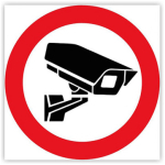 Autocolant atenție, videoregistrare