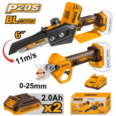 FERESTRAU PE LANT 6''+FOARFECE CU ACUMULATOR 2X2AH INGCO