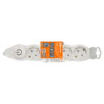 Prelungitor cu întrerupător cu 4 prize cu împământare alb-Gri 5m 16A 3х1.0 mm² 220V TDM