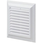 Grilaj de ventilare cu sită alb plastic 184x184mm Ventika