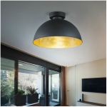PLAFONIERA PUNCH 1xE27 40W 230V 35CM H=20CM IP20 NEGRU MAT TRIO