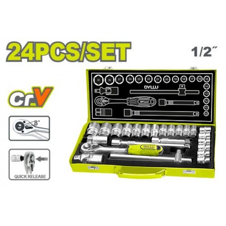 SET CAP CHEIE TUBULARA 1/2 24B DYLLU SET CAP CHEIE TUBULARA 1/2 24B DYLLU