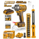 MASINA DE INSURUBAT BLMOTOR 20V/2X2AH+LANTERNA+CHEI TUBULARE INGCO