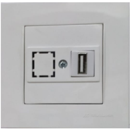 Priză de date cu USB albă incorporabilă IP20 220V rita Mutlusan