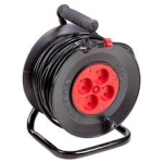 PRELUNGITOR PE TAMBUR 4 LOCURI NEGRU 40M 16A 2x2,5 220V LEMIRA
