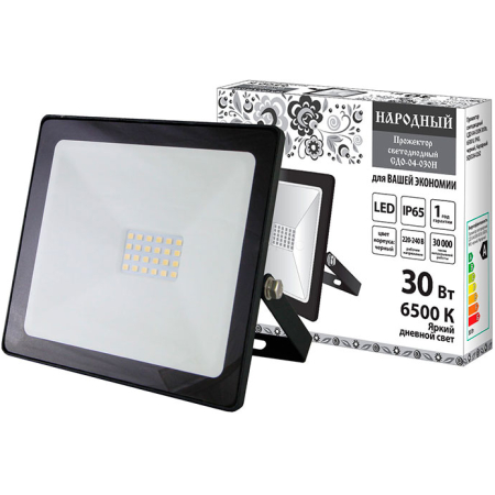 PROIECTOR LED 30W 6500K IP65 NEGRU TDM