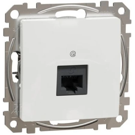 Priză de date RJ45 albă incorporabilă CAT6 IP20 220V sedna New Schneider