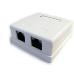 Двойная розетка накладная белая 220V CAT5 220V Kasan