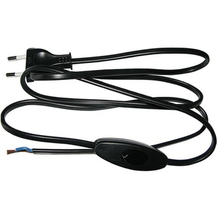 FISA CU CABLU+BUTON 2X0.75MM 3M IP20 NEGRU ORNO