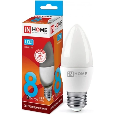 Bec LED 8W 4000K E27 C37 IN HOME