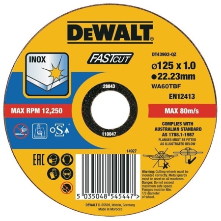 DISC METAL/INOX 125*1.0X22.23MM DEWALT