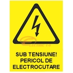 Autocolant 8.5x8.5cm pericol de electrocutare