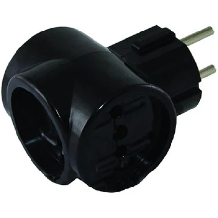 Adaptor cu 3 prize neagră 10A