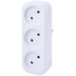 Adaptor cu 3 prize alb 10A Enext