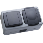 INTRERUPATOR+PRIZA CU CAPAC EXT. IP44 MAKEL INTRERUPATOR+PRIZA CU CAPAC EXT. IP44 MAKEL